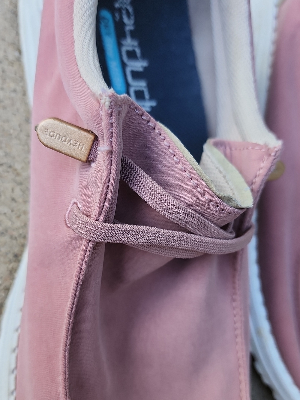 Womens Hey Dude Pink and Gold Slip-On Casual Sneakers - Picture 8 of 17